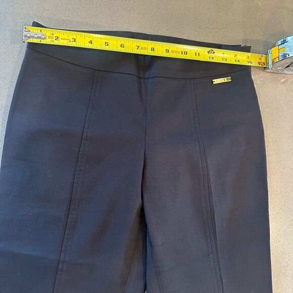 Tory Burch Women's Black Slit Hem Cotton Blend Pants Size 2 - Picture 7 of 11